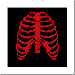 Red Skeleton Ribs Posters and Art